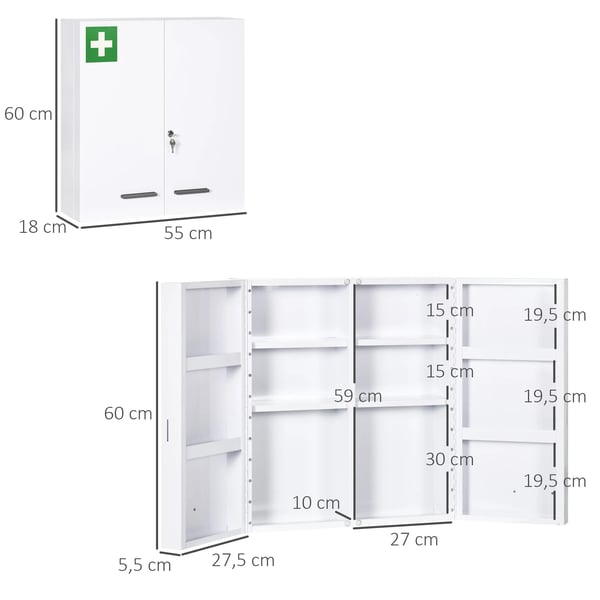 Medicinsk Skab, Låsemekanisme, Tre-Niveau Design,HVID