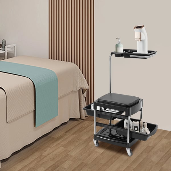 Salonvogn, Bærbart Design, God Opbevaringsplads,sort
