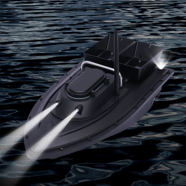 Fiskebåd, Fjernbetjening, Dobbelt Motor,sort