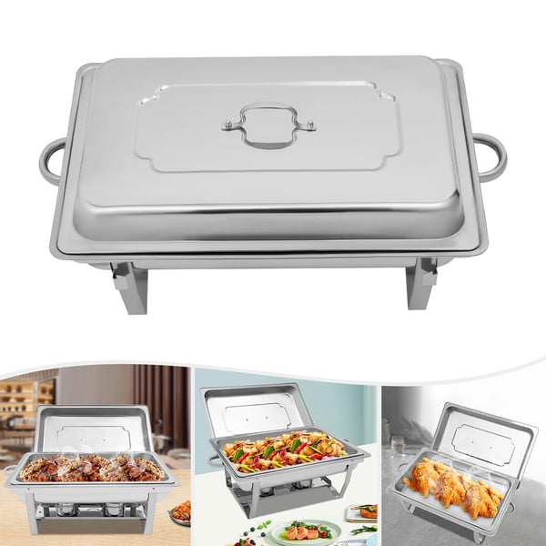 Rustfrit Stål Madvarmer, 9L Kapacitet, Moderne Design, Fritstående,Sølv