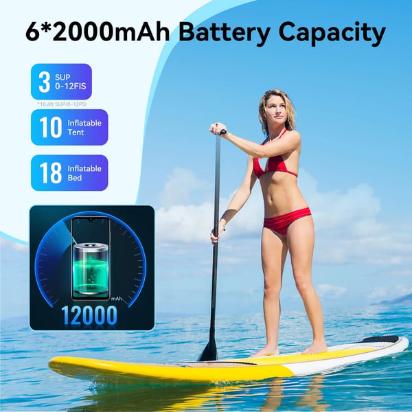 Elektrisk SUP-pumpe, 20 PSI, bærbar genopladelig,Appelsin
