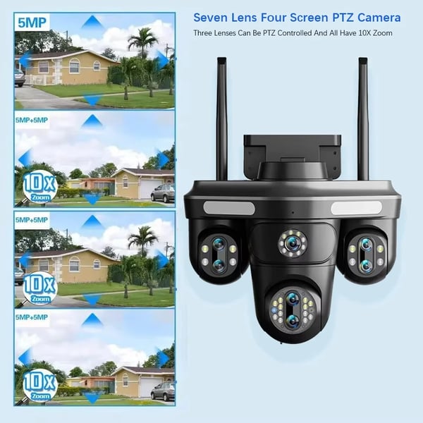 Sikkerhedskamera, 10X optisk zoom, smart sporing,EU Stik, 35MP WiFi Ingen Kort