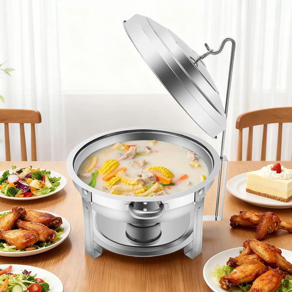 Chafing Dish, 7,5L kapacitet, hållbart rostfritt stål,Silver