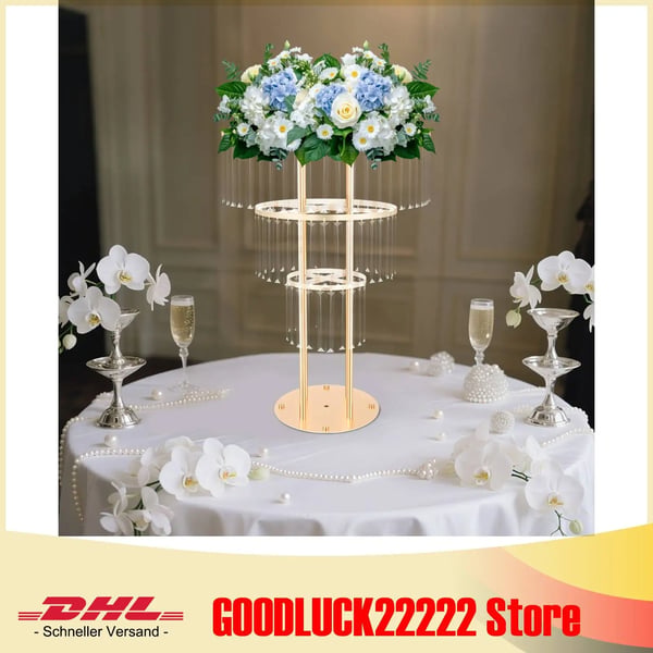 Blomsterstand, 5-lags design, elegant blomsterudstilling,Guld