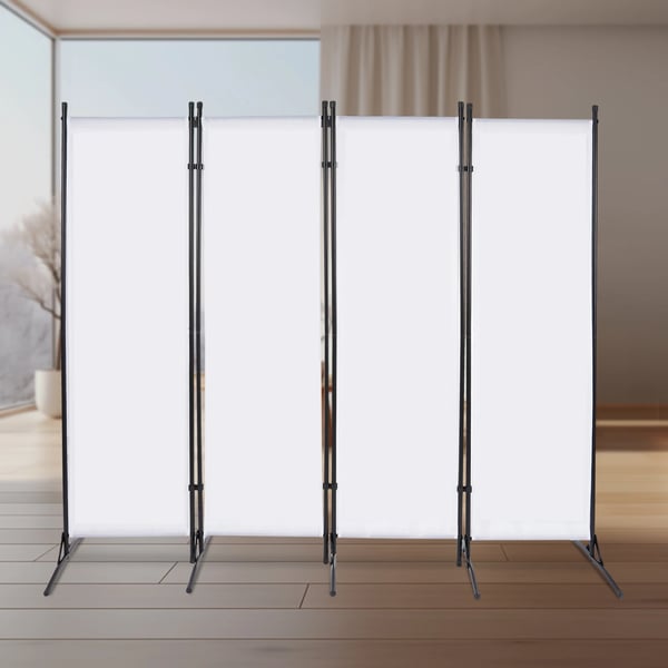 Foldbar skærmvæg, 200*170 cm, jern & 420D PU Oxford stof, fritstående, 360° foldbar, 7,6 kg