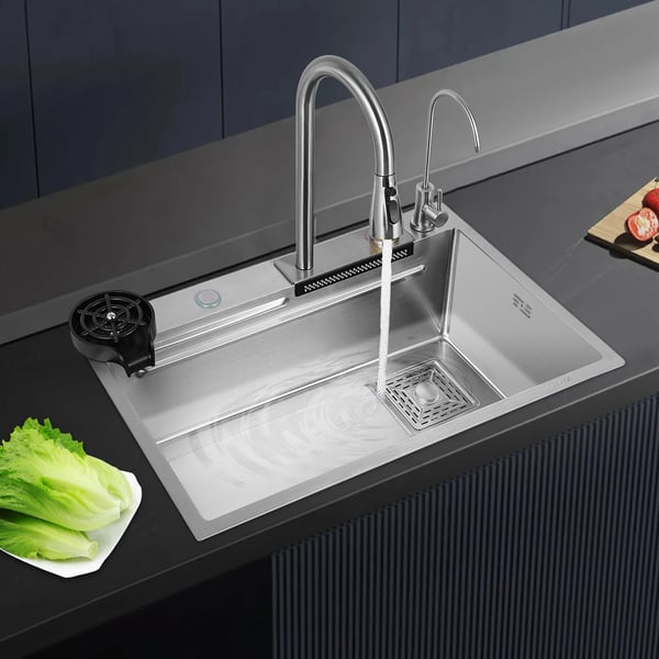 Köksblandare, Hållbart Rostfritt Stål, Rymlig Design,Silver
