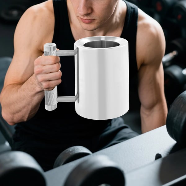 Fitness Krus, 300ml Kapacitet, Rustfrit Stål Design,Sølv, 500ml