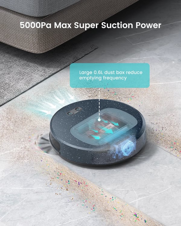 Robotstøvsuger, 5000 Pa sugeevne, kompakt design,EU, F1