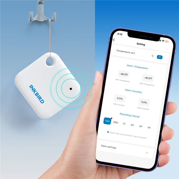 Temperatur- og fugtighedssensor, Wi-Fi-forbindelse, kompakt design,WIFI IBS-TH3