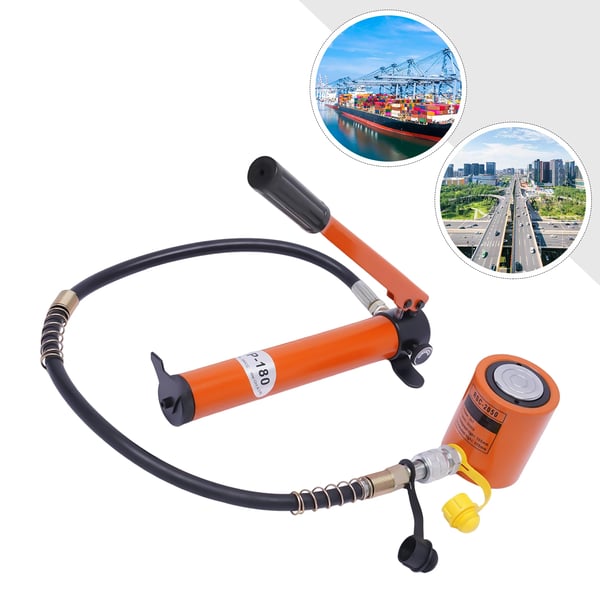 Manuell hydraulisk domkraftpump, 20 ton kapacitet, 70 MPa tryck,ORANGE RÖD