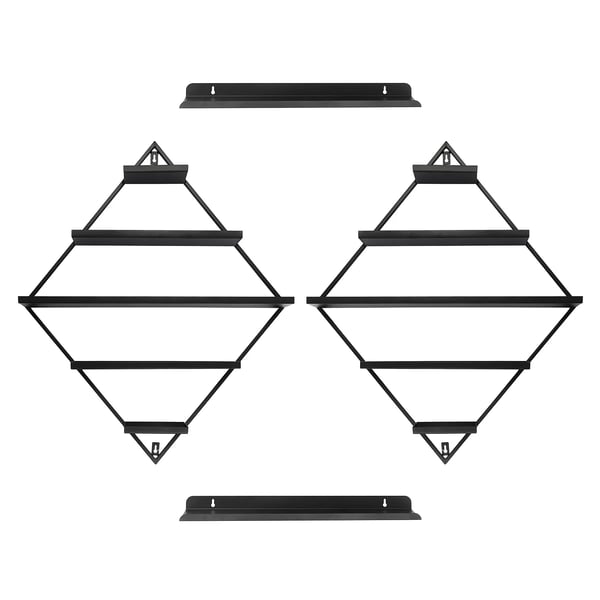 Neglelakholder, 5-niveau kapacitet, rummer 90 flasker, vægmonteret design, holdbar jernkonstruktion, moderne æstetik