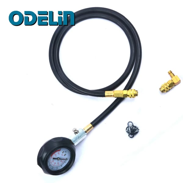 Olietrykstestkit, Målerdiameter 80 mm, Maksimalt tryk 140 PSI, Slangelængde 1200 mm, Køretøjskompatibilitet Personbiler, 5 Adaptere inkluderet