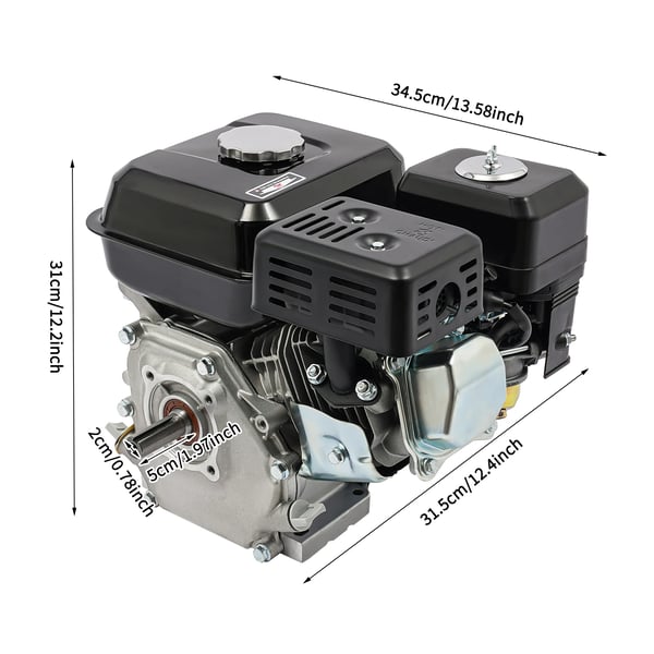 Bensinmotor, 7,5 hk, luftkyld 4-takts,svart