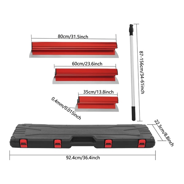 Skimming Blade Set, Kestäviä Materiaaleja, Ergonominen Kahva,Punainen