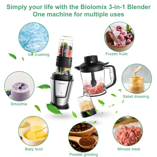 Blender, 3-i-1 Funktionalitet, Kraftfuld Motor,TB23M, EU
