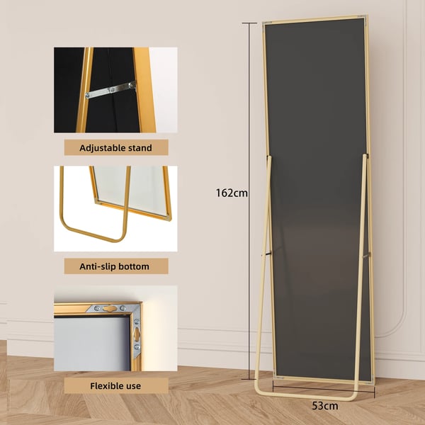Helkropsspejl, Moderne Design, Alsidig Brug,Guld