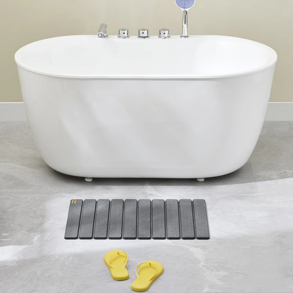 Badmåtte, Diatomaceous Earth, Skridsikker Design,MØRKE GRÅ