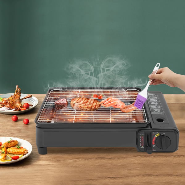 Gasgrill, Bærbar Design, Justerbar Flammekontrol,sort