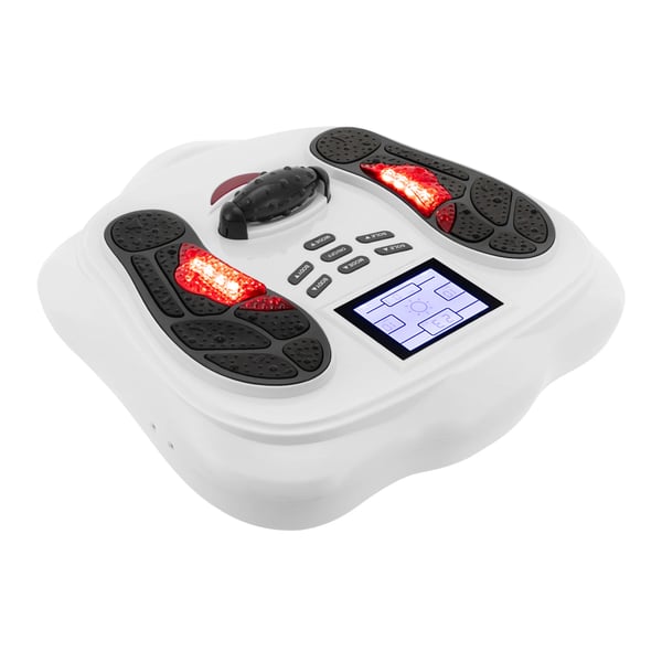 Elektrisk Fodmassageapparat, LED-display, Fjernbetjening, Justerbar Styrke,220V, HVID, EU Stik