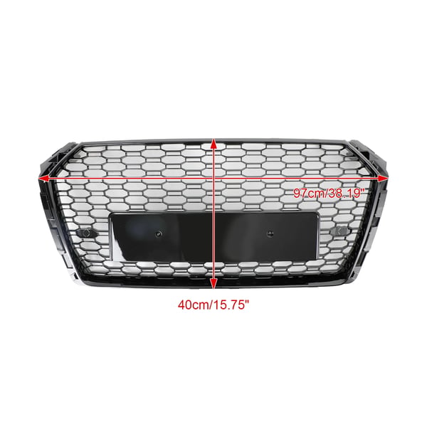 Frontgrill, Høj Kvalitet ABS Plastik, Blank Sort, Direkte Erstatning, Kompatibel Med Audi A4/S4 2017-2019, Honningkage Mesh Design