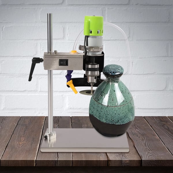 Glasflaske Skærer, Indgangsspænding 110-240V, Effekt 150W, Skæreværktøjs Diameter 60mm, Motorhastighed 6000rpm, Dimensioner 13*20*30cm