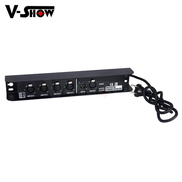 DMX Splitter, AC 90-240V Indgang, 15W Strømforbrug, 4 Kanaler Udgivelse, 512 Gange Transmission, DMX512 Kompatibel