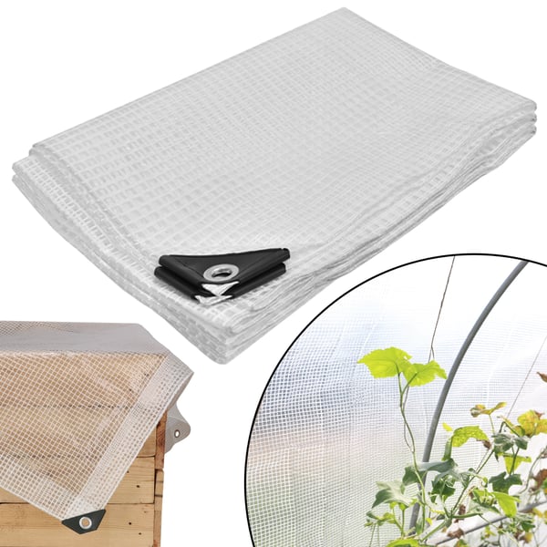 Kotarbau presenning skyddande överdrag starkt tjockt universell förstärkt vattentätt transparent växthus 120 g/m² 2x4 m