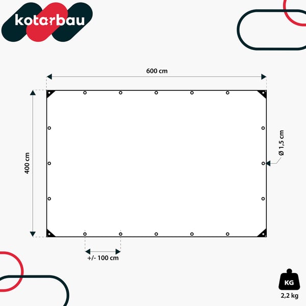 KOTARBAU presenning skyddande överdrag starkt tjockt universell förstärkt vattentät transparent växthus 120 g/m² 4x6 m