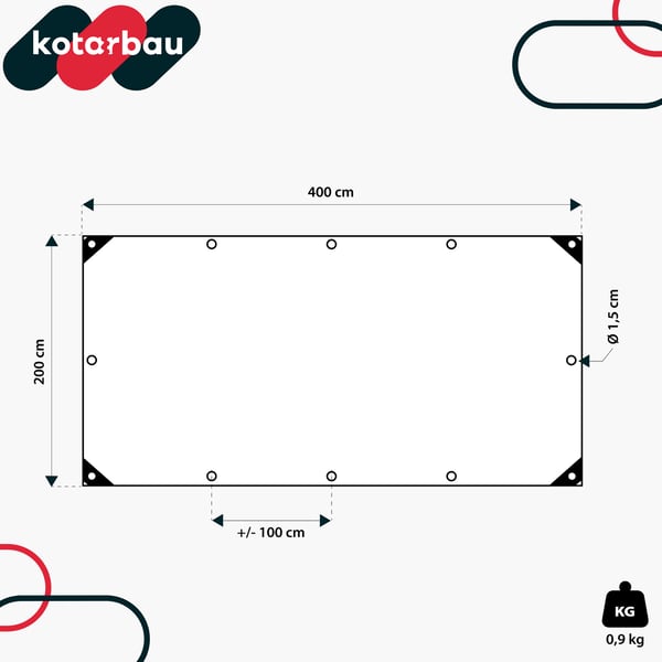 Kotarbau presenning skyddande överdrag starkt tjockt universell förstärkt vattentätt transparent växthus 120 g/m² 2x4 m