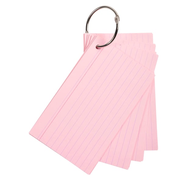 Exacompta 19x Flashcards, A7 linjeret, 50 revisionskort med leddelt ring - assorterede farver 10330E