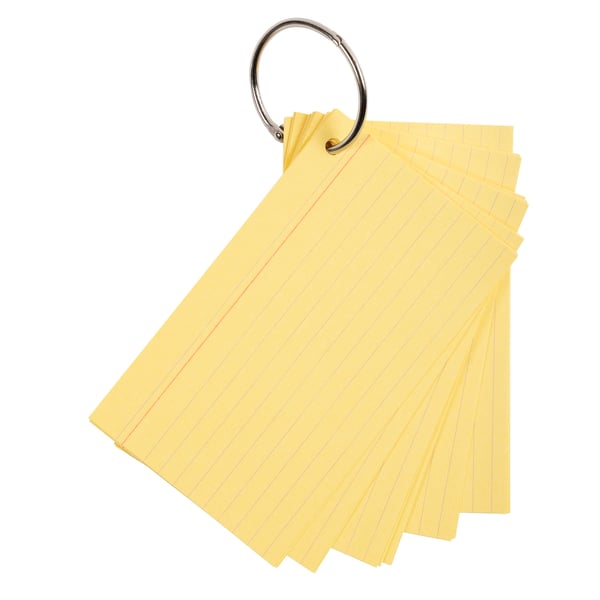 Exacompta 19x Flashcards, A7 linjeret, 50 revisionskort med leddelt ring - assorterede farver 10330E
