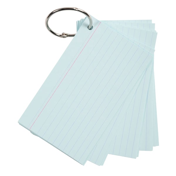 Exacompta 19x Flashcards, A7 linjeret, 50 revisionskort med leddelt ring - assorterede farver 10330E