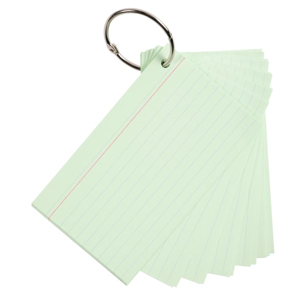 Exacompta 19x Flashcards, A6 linjeret, 50 revisionskort med leddelt ring - assorterede farver 10340E