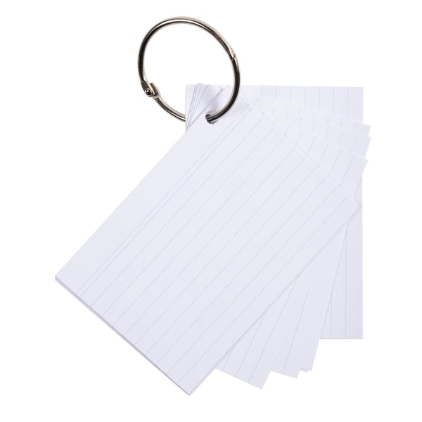 Exacompta 19x Flashcards, A6 linjeret, 50 revisionskort med leddelt ring - assorterede farver 10340E