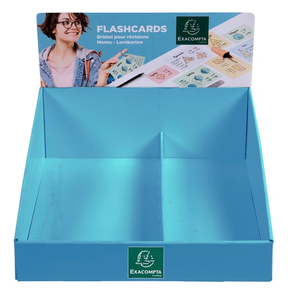 Exacompta Flashcards Display, A6/A7 linjeret, revisionskort med leddelt ring (38 stk.) - assorterede farver 10380E