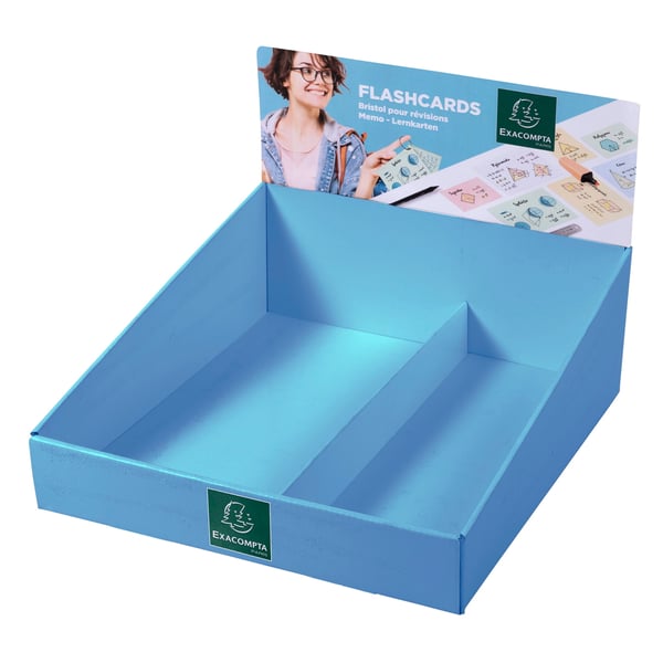 Exacompta Flashcards Display, A6/A7 linjeret, revisionskort med leddelt ring (38 stk.) - assorterede farver 10380E