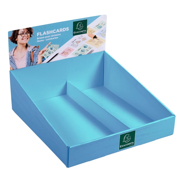 Exacompta Flashcards Display, A6/A7 linjeret, revisionskort med leddelt ring (38 stk.) - assorterede farver 10380E