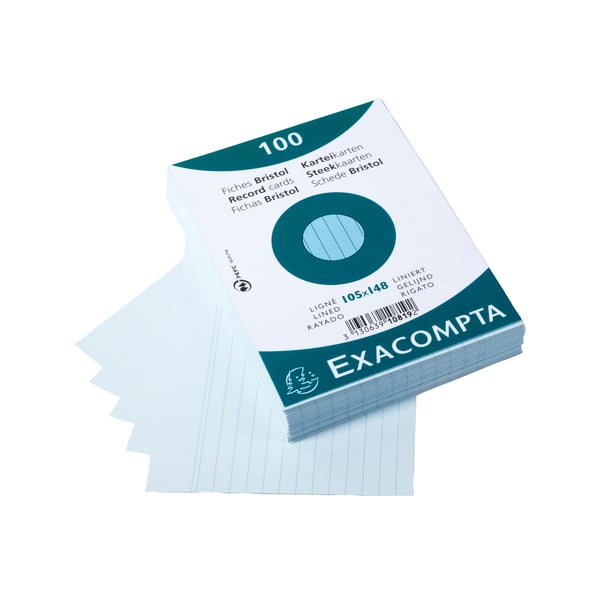 Exacompta 20x Kortpakke med plader 100 105x148 med foring - Himmelblå 10819SE