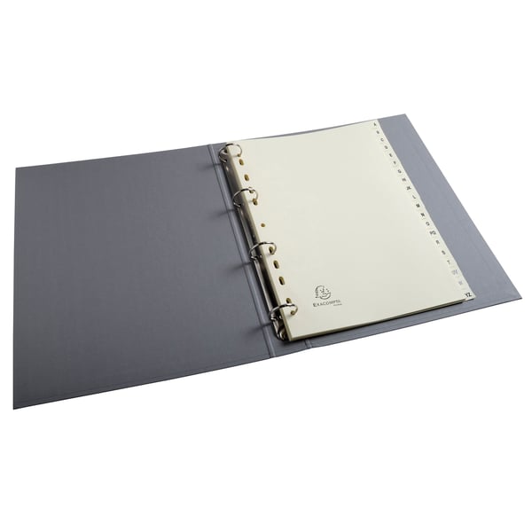 Exacompta 10x trykte indekser, A4, 155gsm, 20 dele A til Z - elfenben 1120E