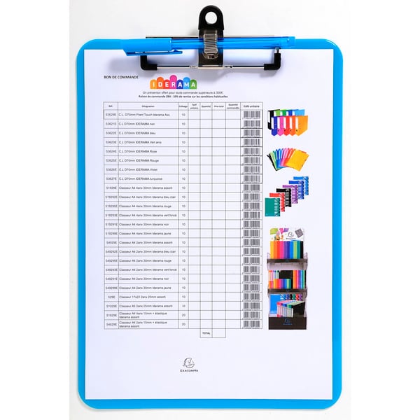 Exacompta 10x Iderama PP-klemmeholdere (A4) - assorterede farver 12690E