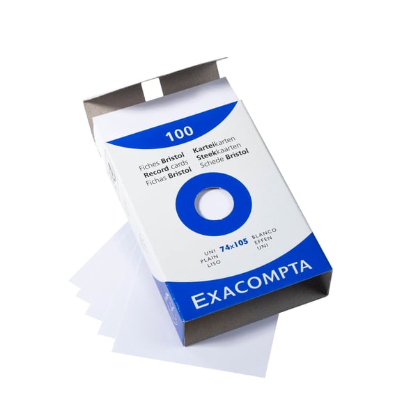 Exacompta 10x Exacompta, A7 pladekort blankt - hvid 13300B