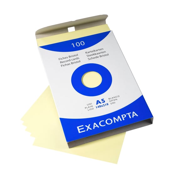 Exacompta Exacompta, A5 pladekort blankt - Gul 13328B