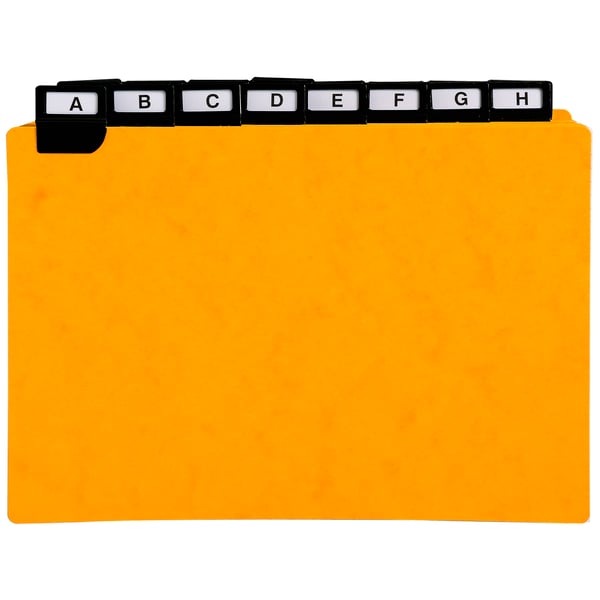 Exacompta 25 skilleblade 500 mikron med alfabetiske metalfaner til horisontal arkivering 148x210mm - Sort 13758E