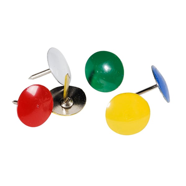 Exacompta Value-kasse med 1000 metal-tegnestifter - assorterede farver 14767E