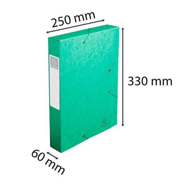 Exacompta 10x Elastisk arkiveringsboks Cartobox 60mm ryg A4 - Grøn 16003H