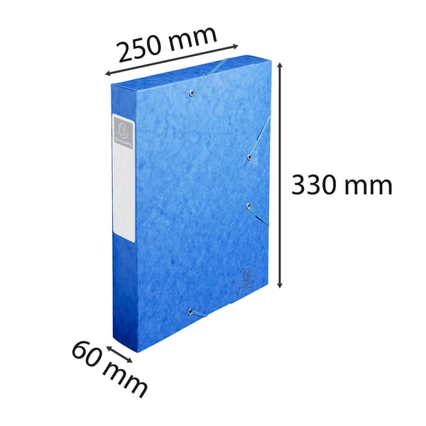 Exacompta 10x Elastisk arkiveringsboks Cartobox 60mm ryg A4 - Blå 16005H