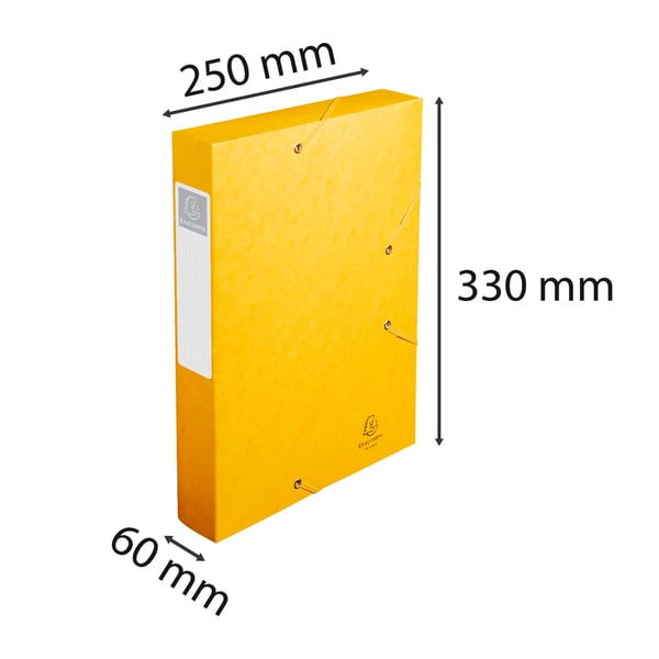 Exacompta 10x Elastisk arkiveringsboks Cartobox 60mm ryg A4 - Gul 16006H