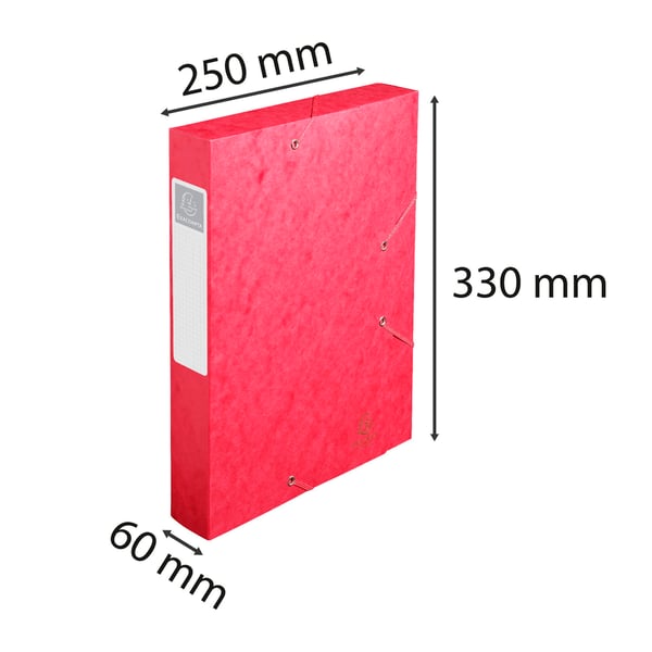 Exacompta 10x Elastisk arkiveringsboks Cartobox 60mm ryg A4 - Rød 16009H