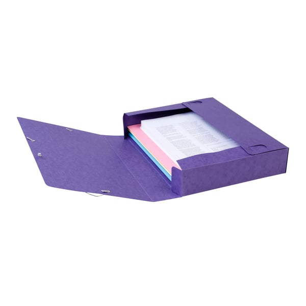 Exacompta 10x Elastisk arkiveringsboks Cartobox 60mm ryg A4 - Lilla 16015H