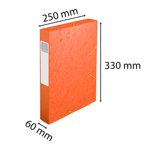 Exacompta 10x Elastisk arkiveringsboks Cartobox 60mm ryg A4 - orange 16017H